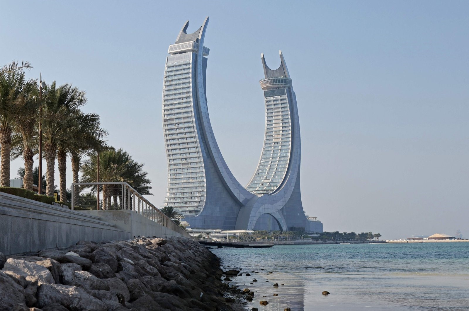 Tòa tháp Katara là một trong những công trình mới xây dựng phục vụ World Cup 2022 tại thành phố Lusail. Ảnh: AFP