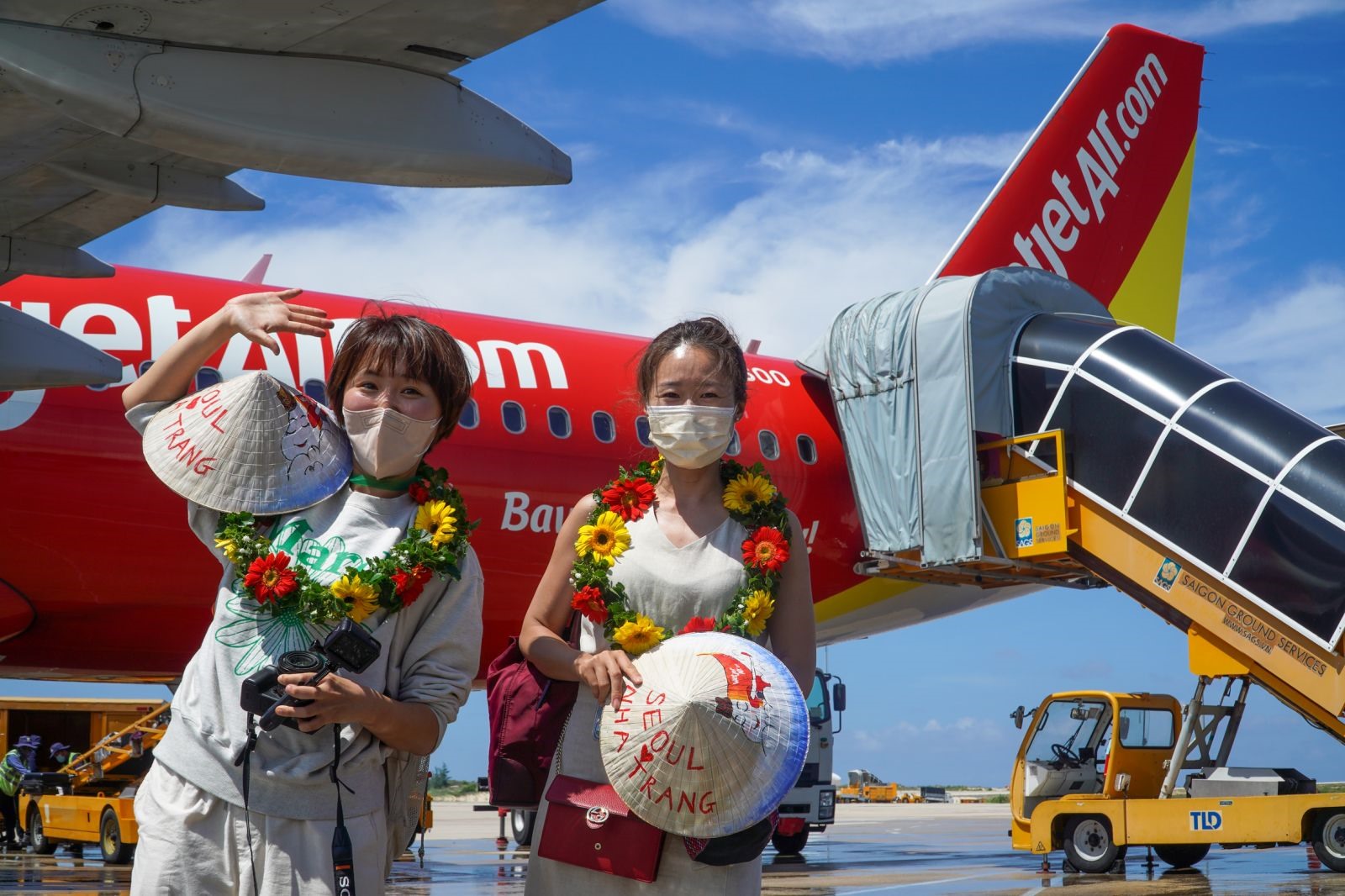 Hành khách Hàn Quốc đến Khánh Hòa vào tháng 5.2022. Ảnh: VJ
